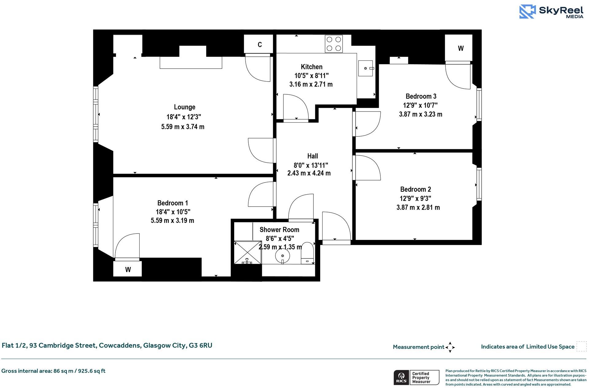 Cambridge Street, Cowcaddens, Glasgow City floorplan