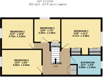 Warren Road, Hillmorton, Rugby, CV22 floorplan