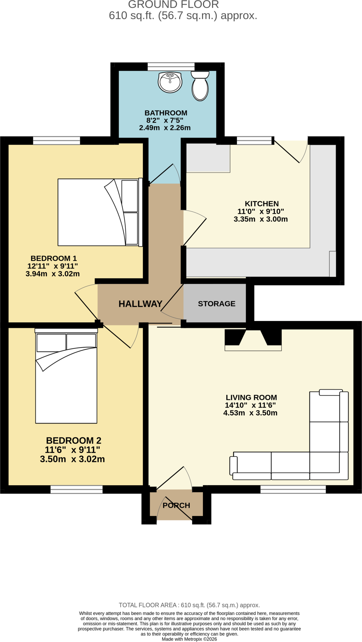 Brunton Road, Reddish floorplan