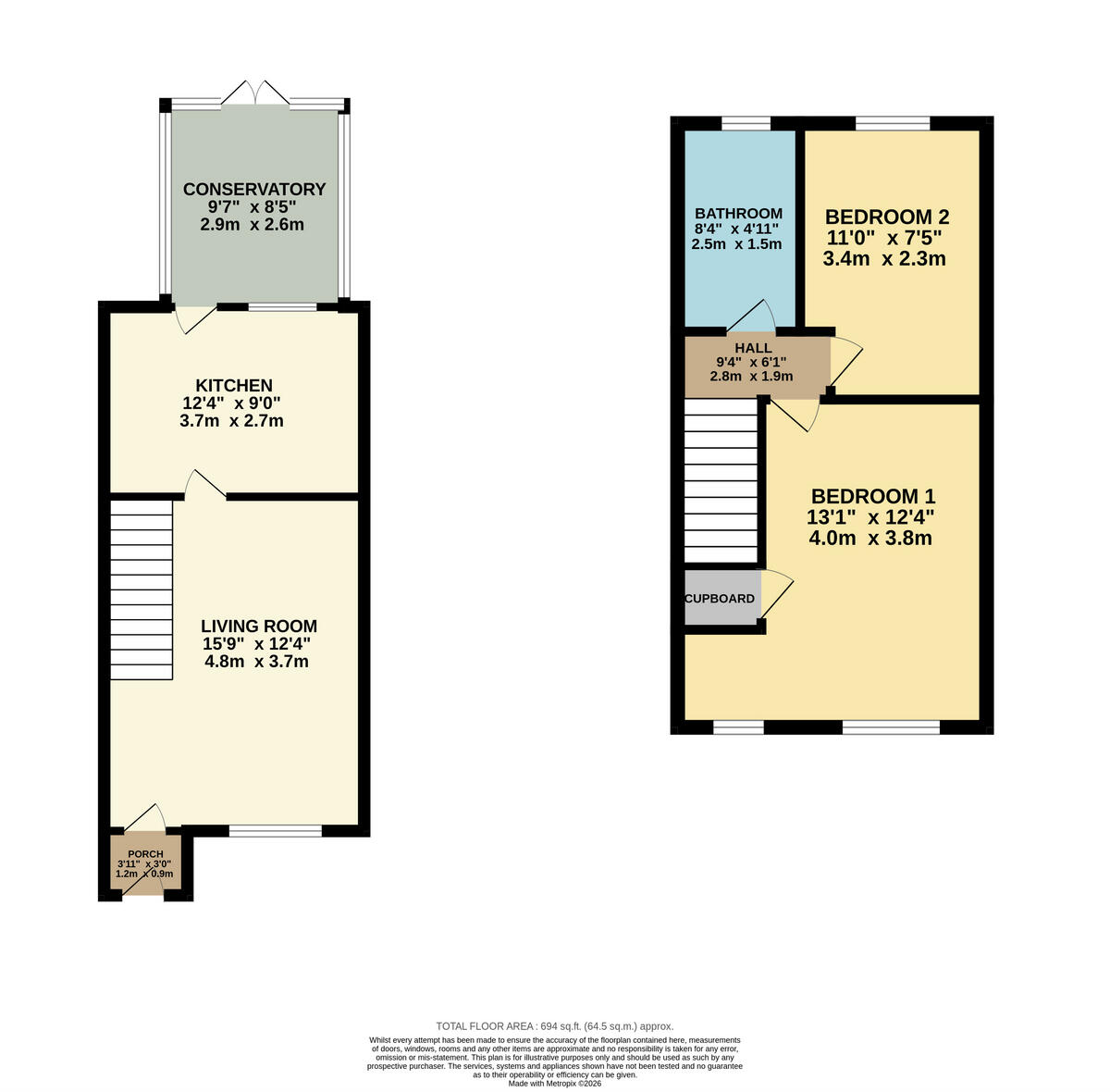 Woodland Drive, Penarth, CF64 floorplan