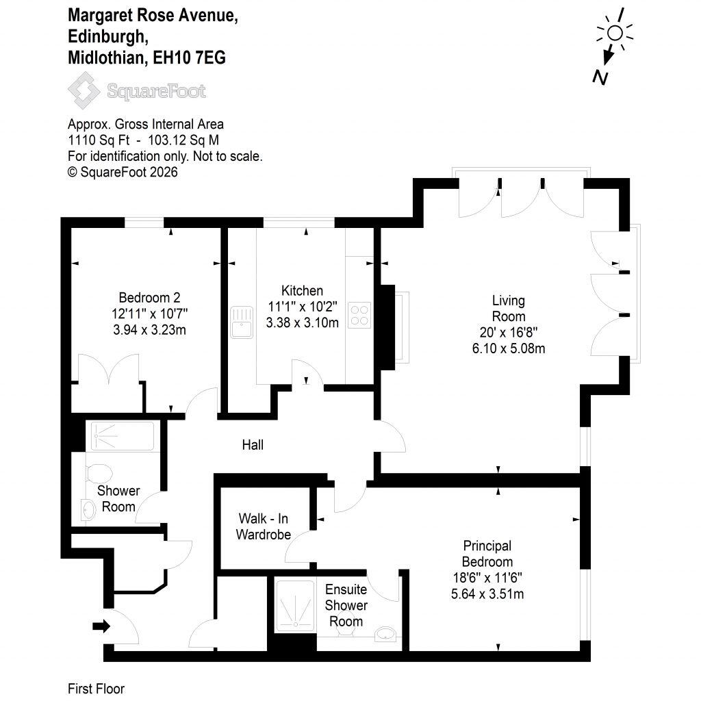 1/5 Margaret Rose Avenue, Edinburgh, EH10 7EG floorplan