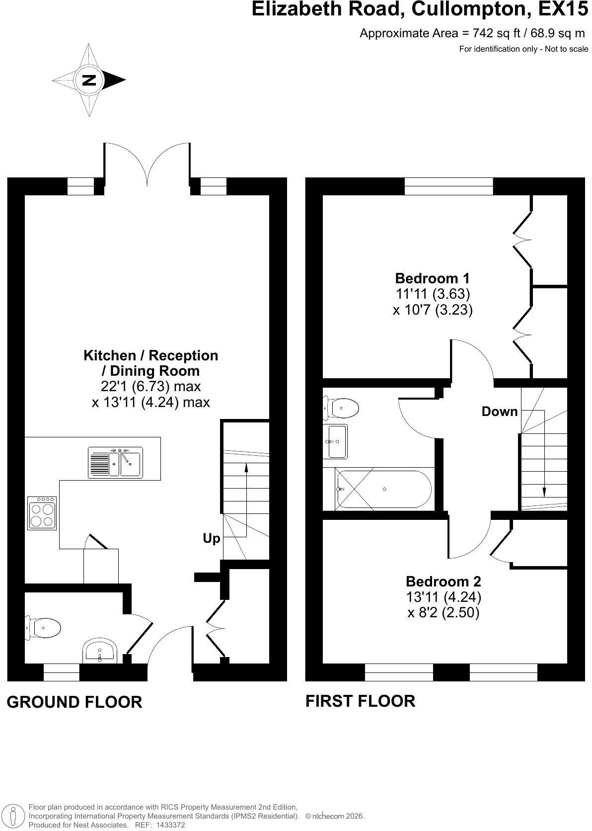 Elizabeth Road, Cullompton, Devon, EX15 1ZE floorplan