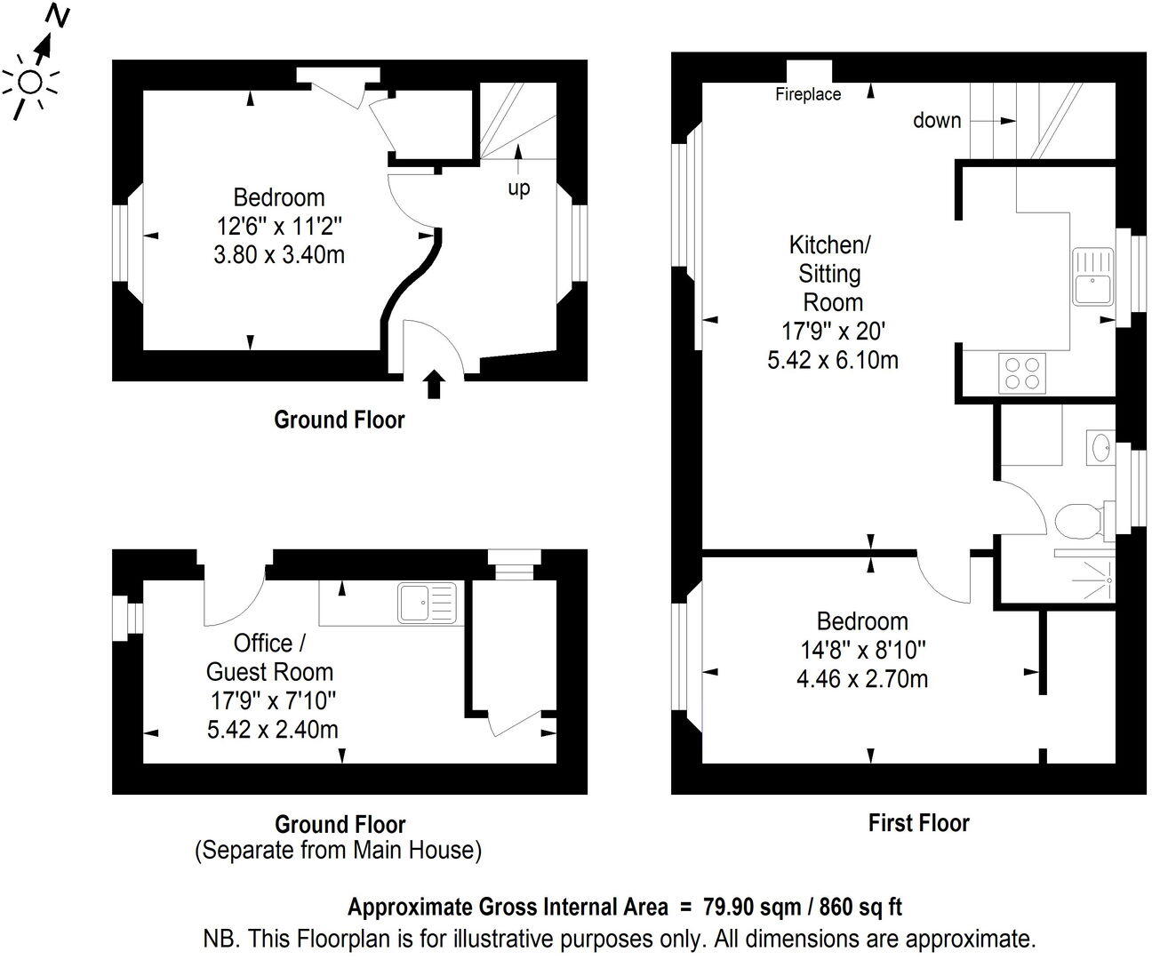 1 Coronet Place, Fore Street, Kingsbridge floorplan