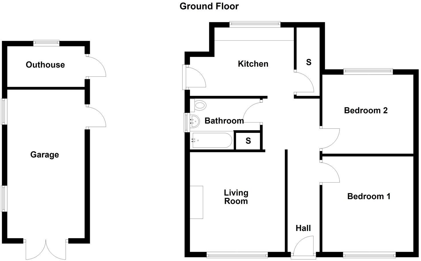 Introducing Woodside Bungalows with 5 Acres of Land, Wharf Road, Biddulph, Staffordshire Moorlands, ST8 6RU floorplan
