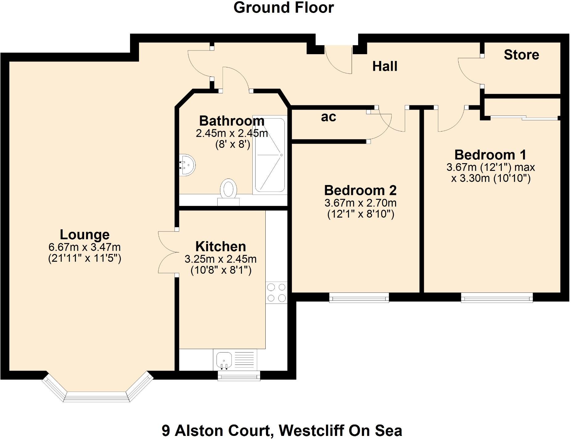 9 Alston Court, 15 Crowstone Road, Westcliff-On-Sea, Essex, SS0 8EH floorplan