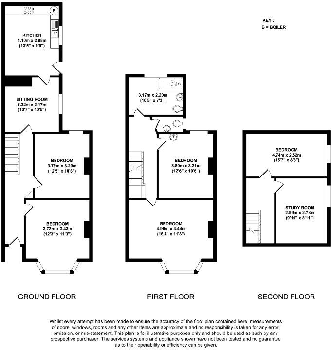 (3 BED) Kimbolton Avenue, Lenton, Nottingham, NG7 floorplan