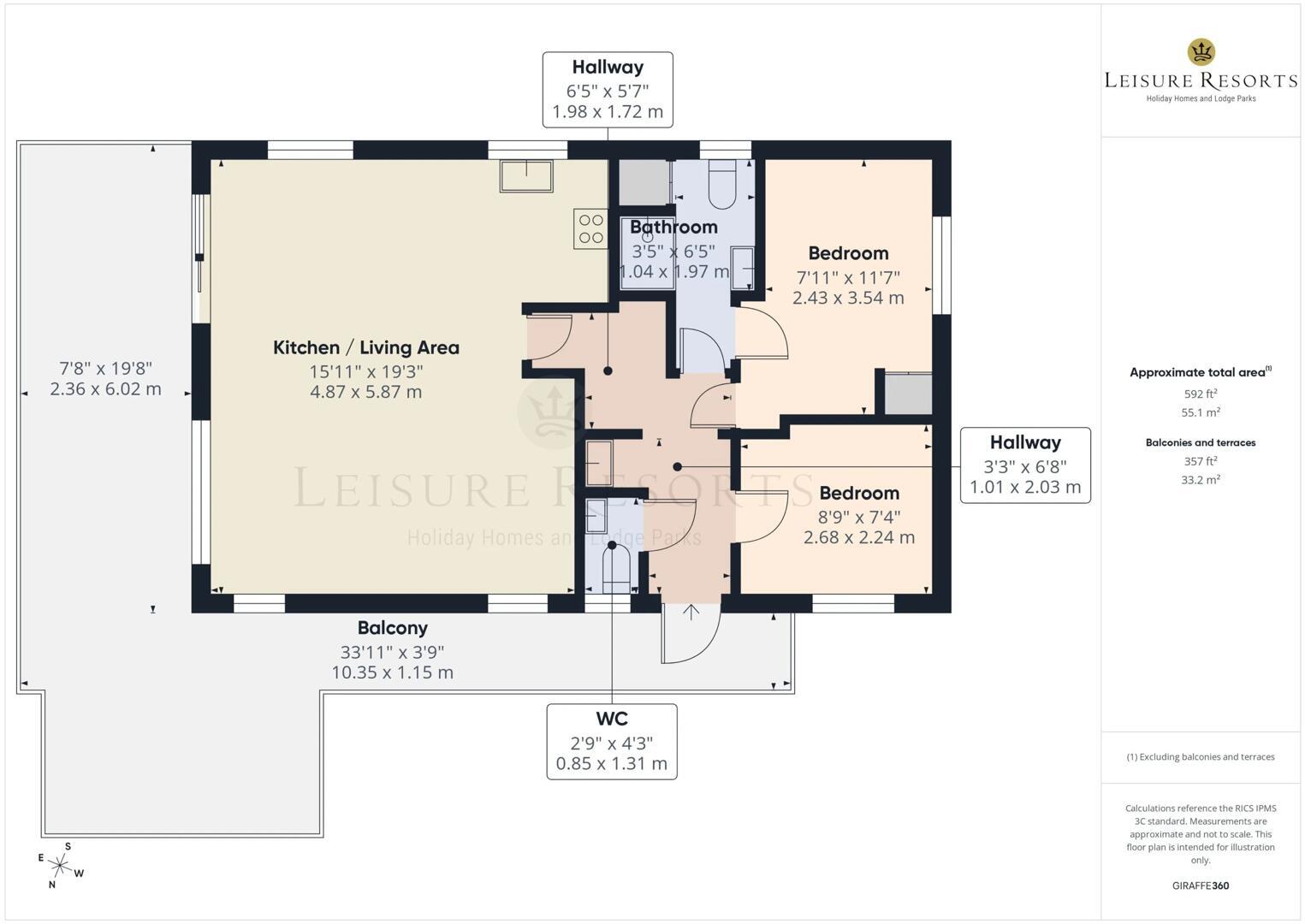 Ullswater Heights Holiday Home and Lodge Park Silver Howe, Newbiggin, Penrith CA11 0JB floorplan