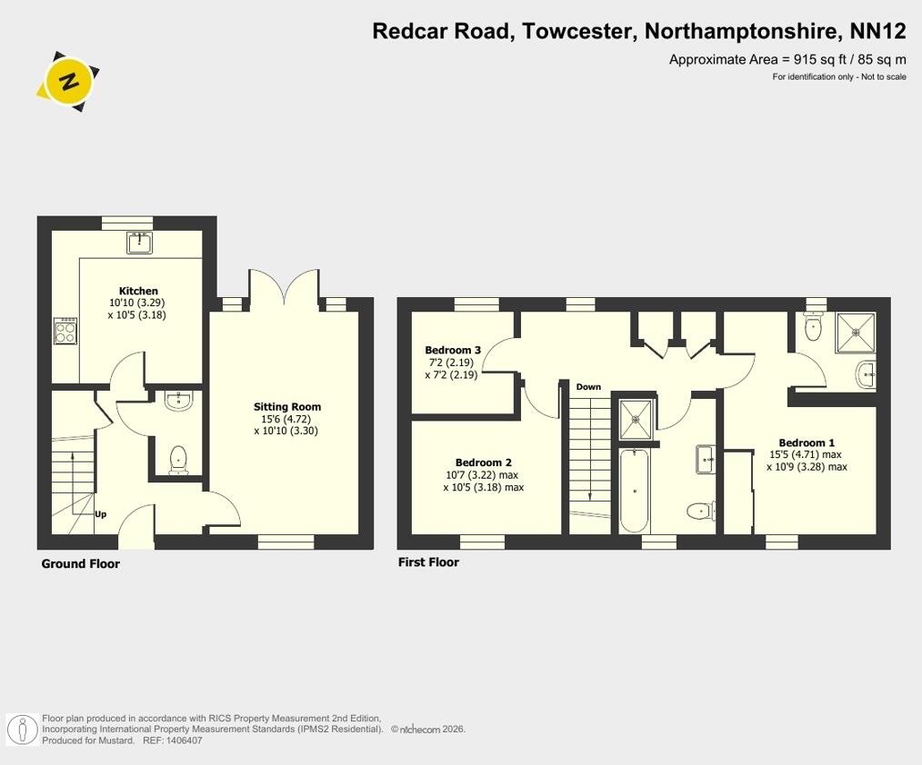 Redcar Road, Towcester, Northamptonshire, NN12 floorplan