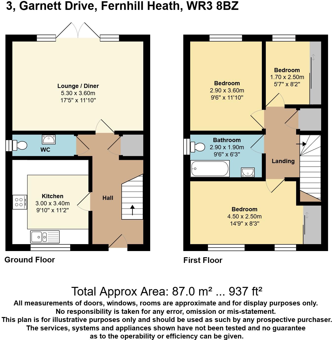 Garnett Drive, Fernhill Heath, Worcester, Worcestershire, WR3 floorplan