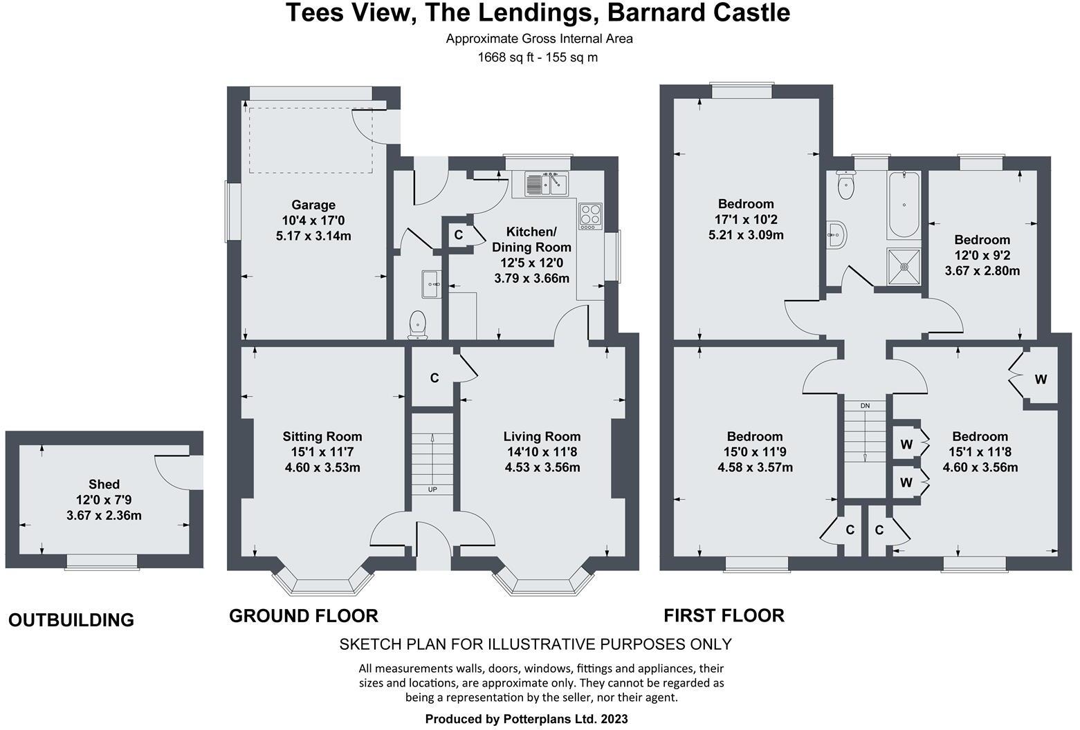 Tees View, The Lendings, Startforth floorplan