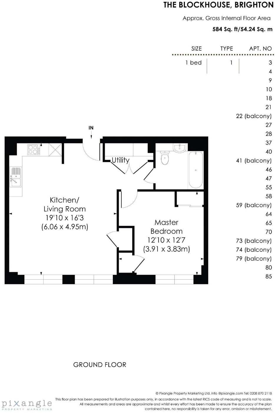 Apartment 7, Block House A, Brighton floorplan