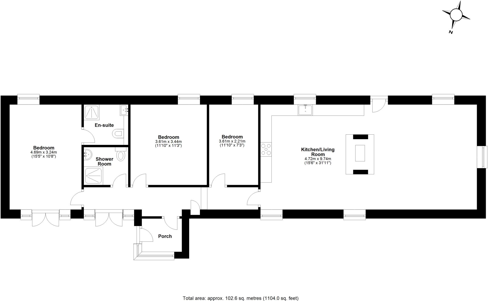 Old Stable, Hartlaw, NE65 floorplan