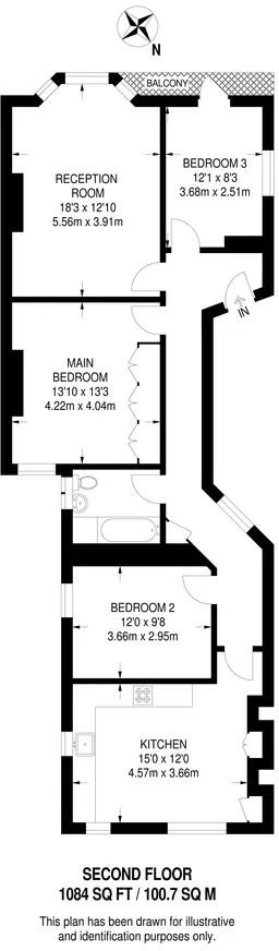 Castellain Mansions, Castellain Road, Maia Vale, W9 floorplan