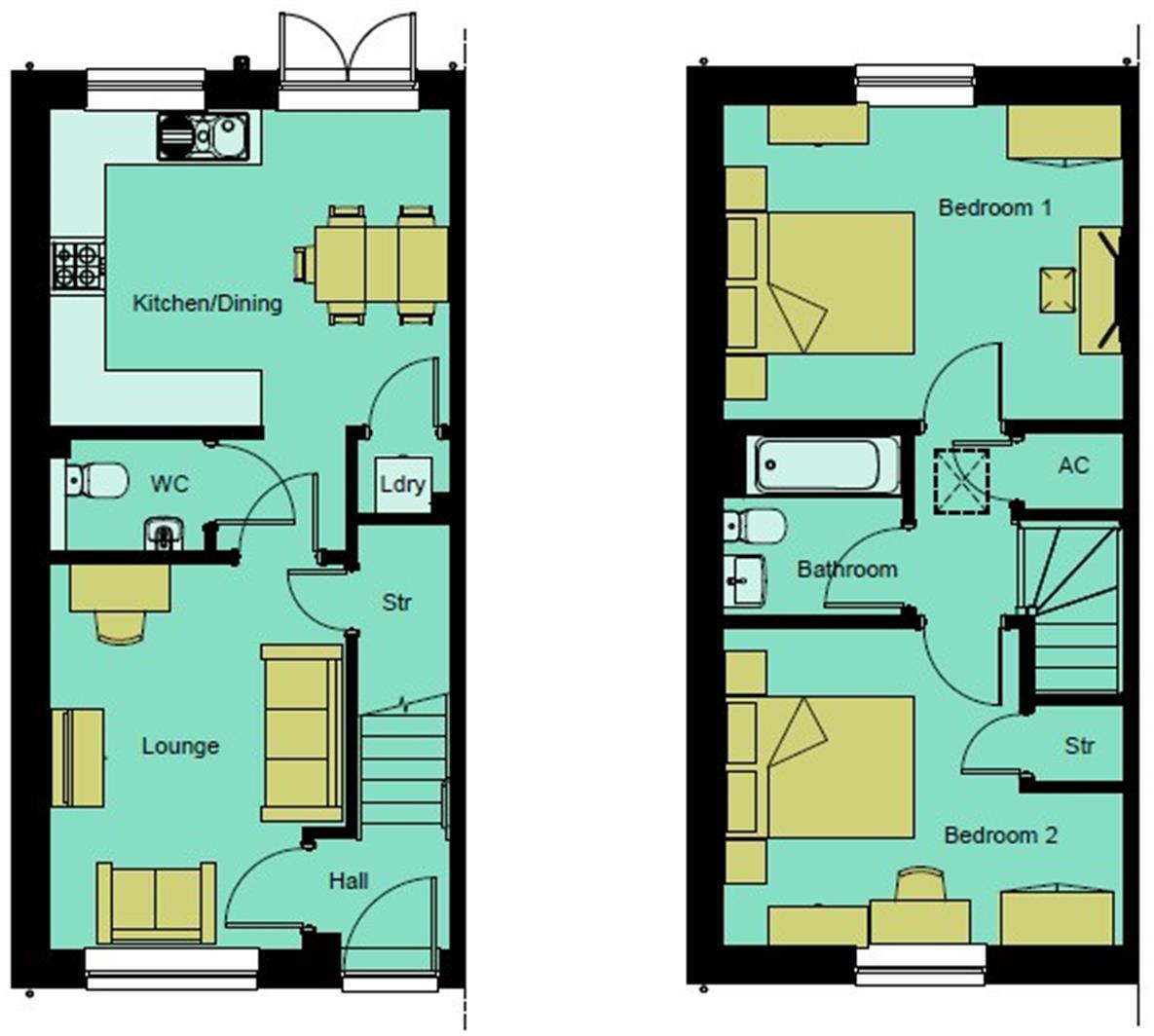 Parc Eirin, Tonyrefail, Porth floorplan