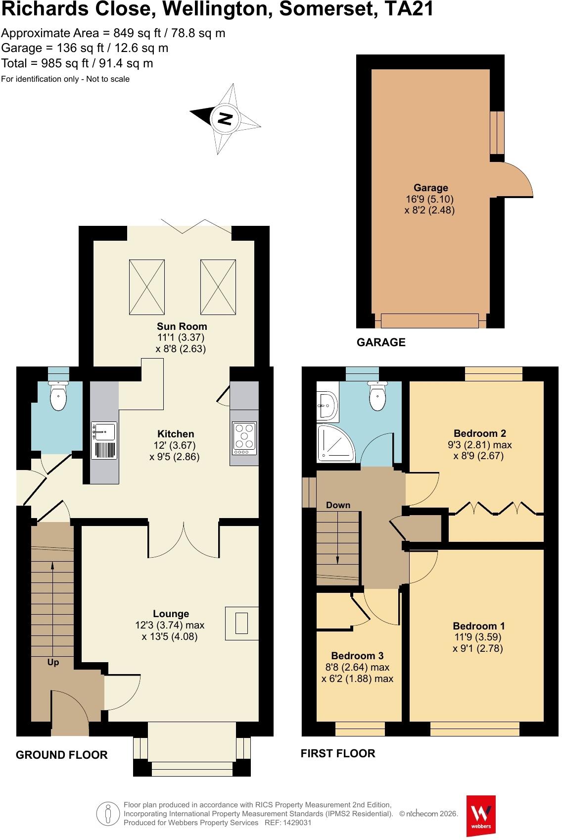 Richards Close, Wellington, Somerset, TA21 floorplan