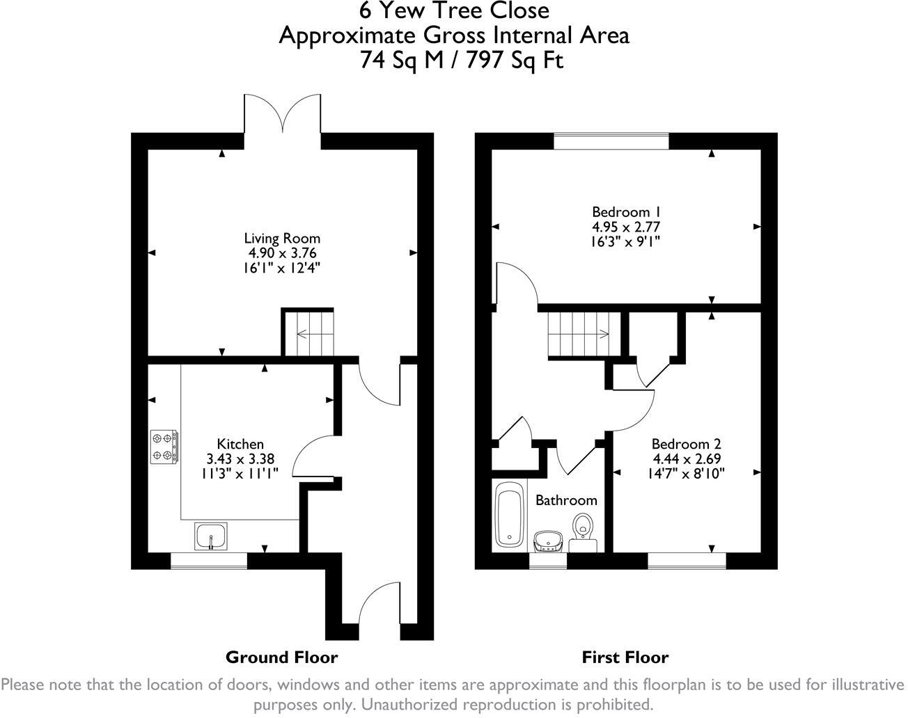 Yew Tree Close, Darley Dale, Matlock floorplan