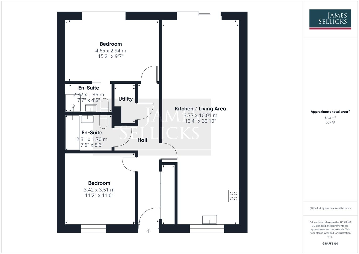 Bungalow 1, Sidings Yard, Kibworth Beauchamp floorplan