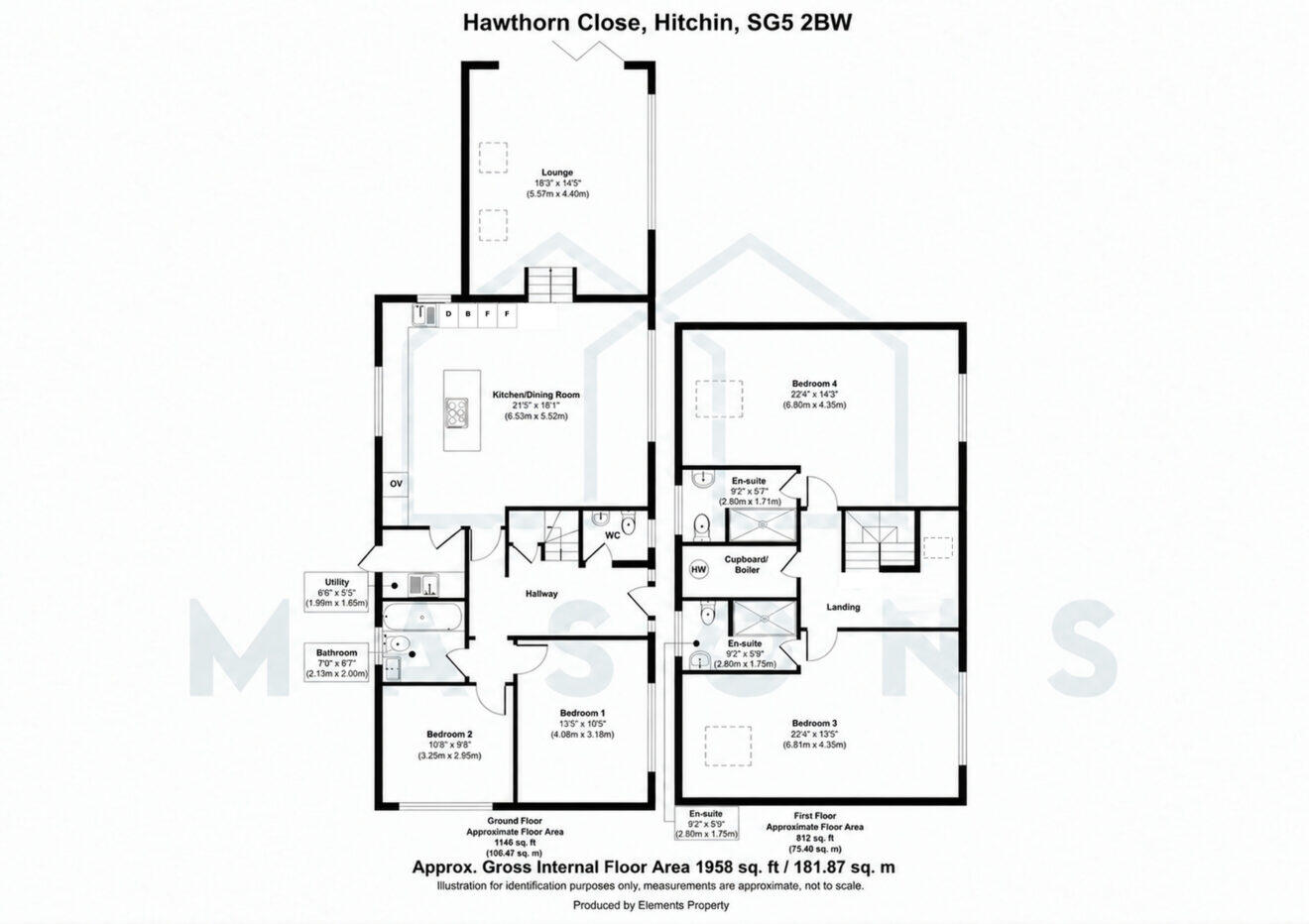 Hawthorn Close, Hitchin, Hertfordshire, SG5 2BW floorplan