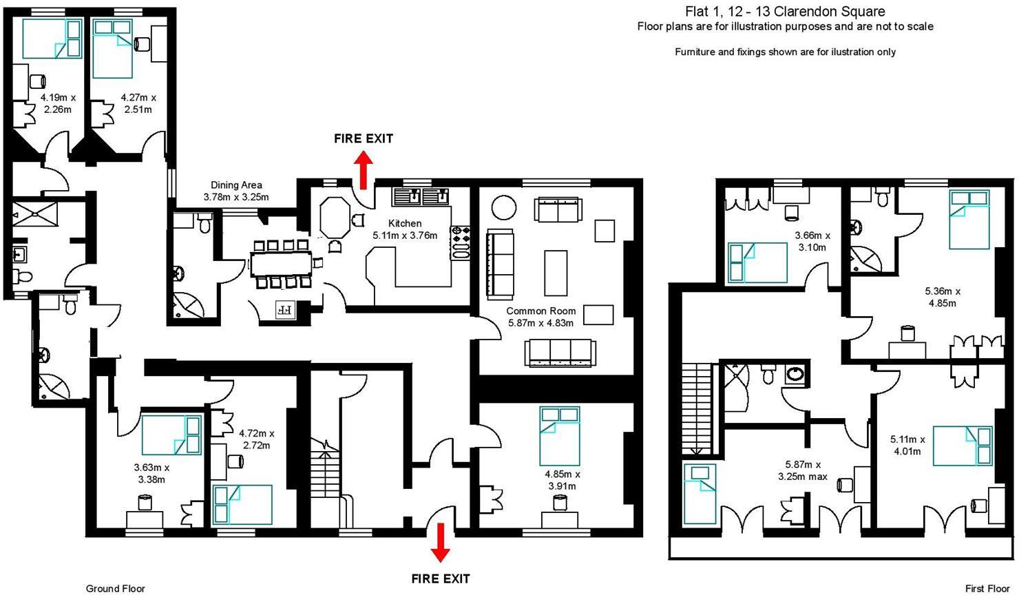 12-13 Clarendon Square, Leamington Spa floorplan