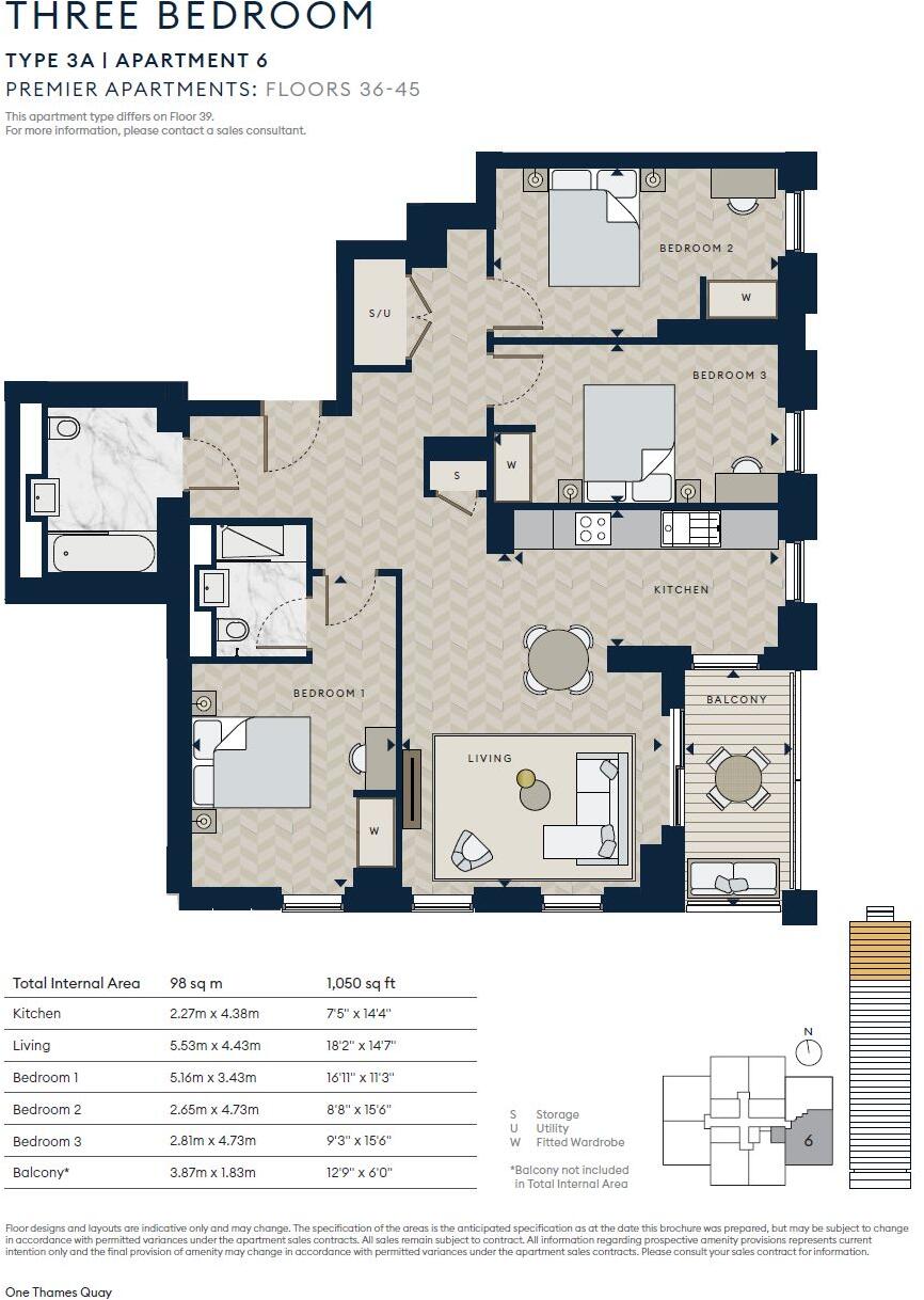 One Thames Quay, Canary Wharf, E14 floorplan