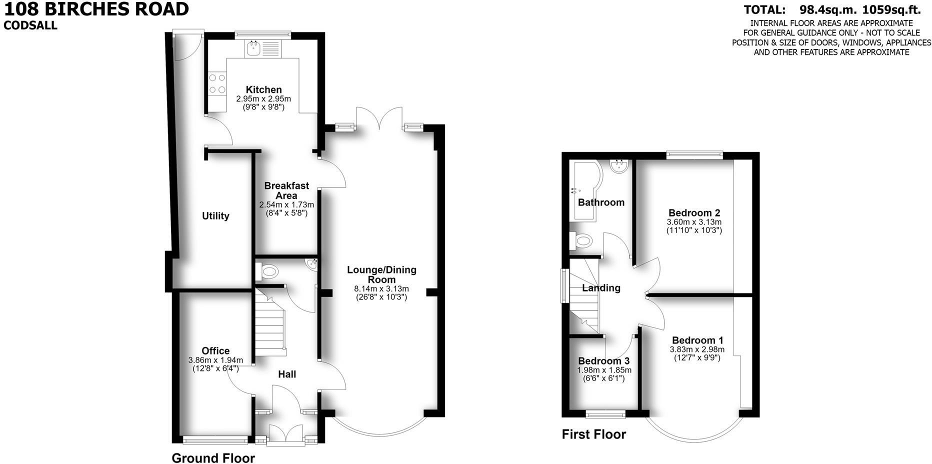 108 Birches Road, Codsall, Wolverhampton, WV8 2JP floorplan