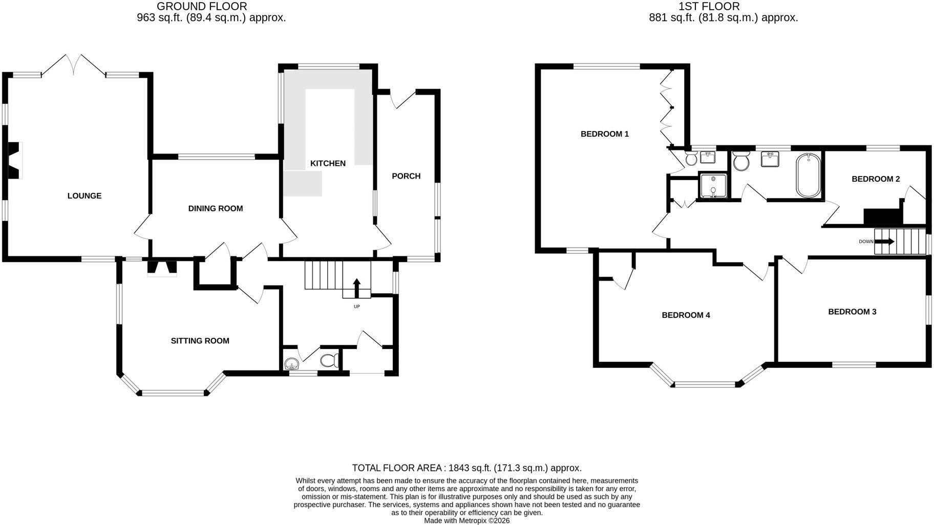 Hawthornes, 39 Rolleston Road, Burton upon Trent, Staffordshire, DE13 0JT floorplan