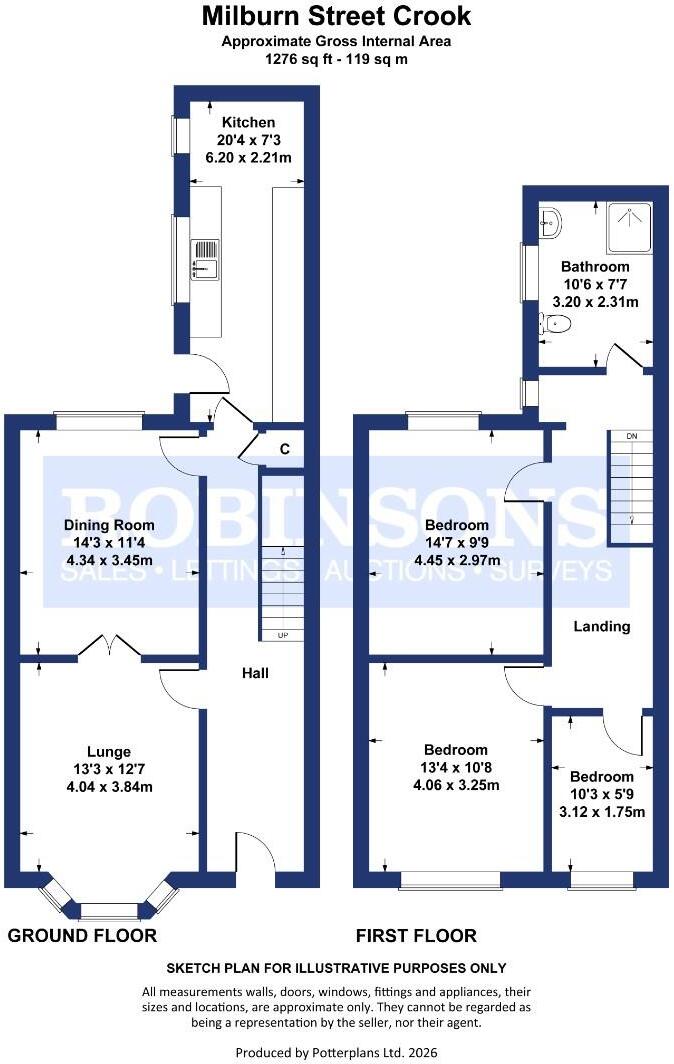 Milburn Street, Crook floorplan