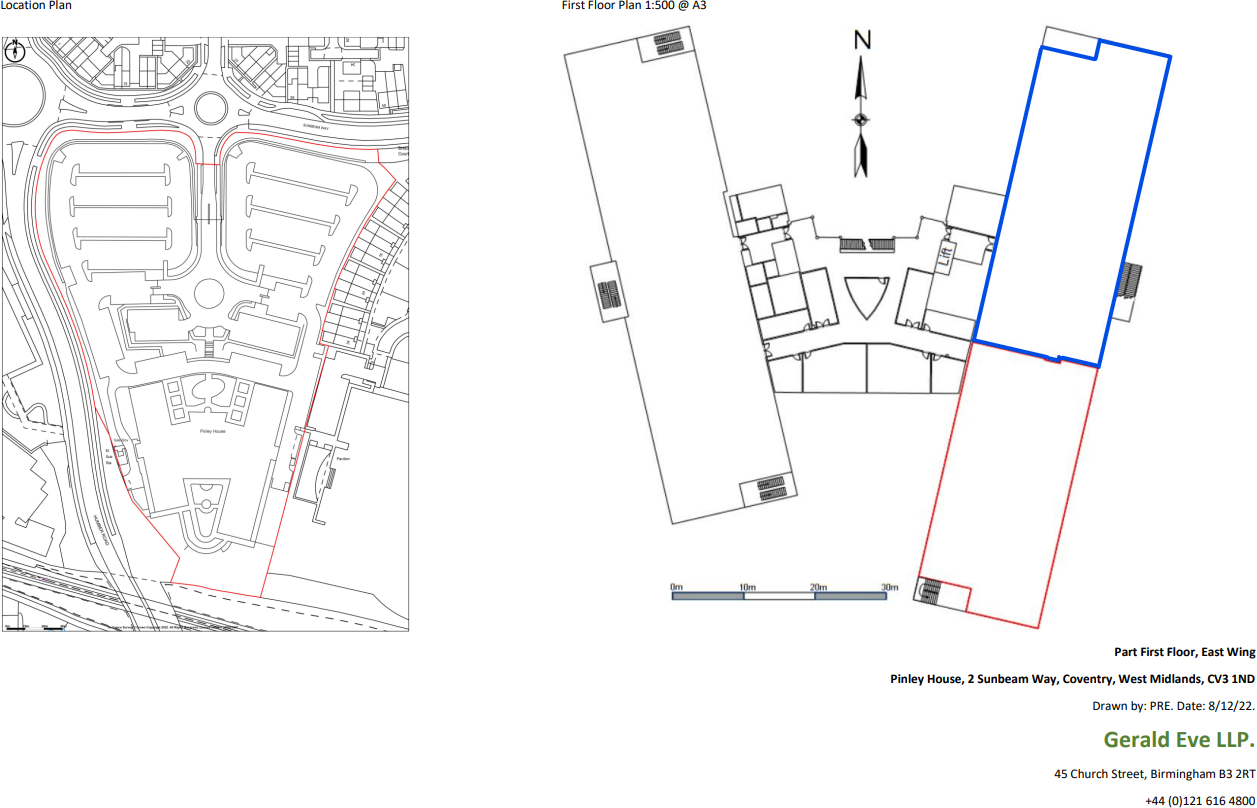 First Floor Part, East Wing Pinley House, Coventry - proposed demise plan The OM Group.png
