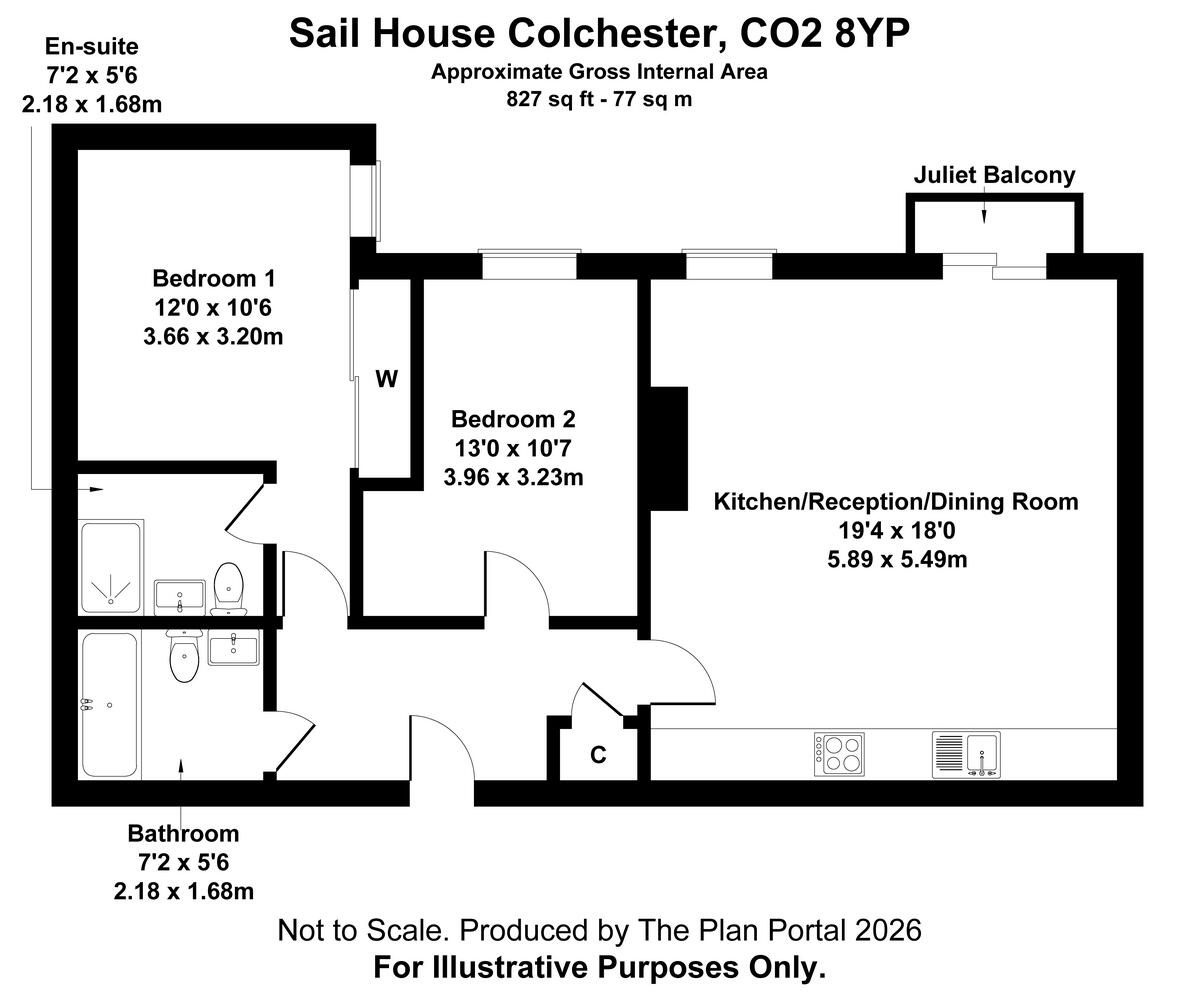 Ship Wharf, Colchester, CO2 floorplan