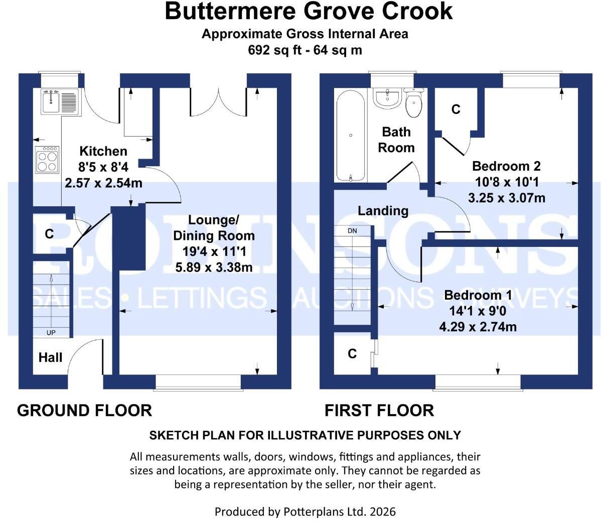 Buttermere Grove, Crook floorplan