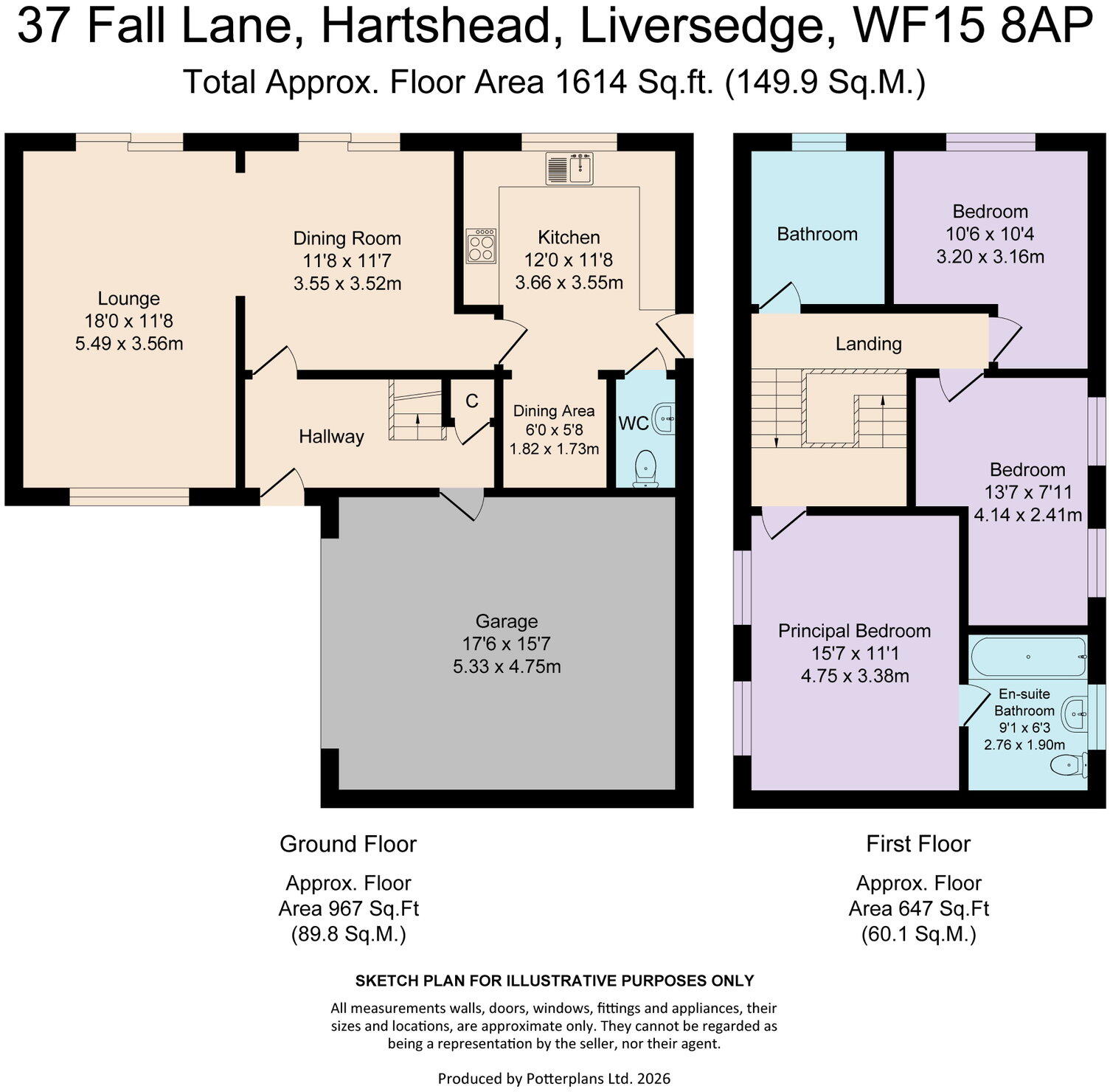 37, Fall Lane, Hartshead, WF15 floorplan