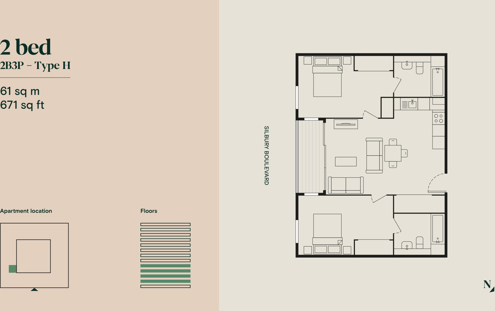 Arbour, 299 Silbury Boulevard MK9 floorplan