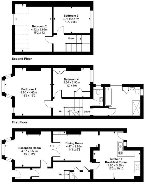 Kingsley Terrace, Combe Martin, Ilfracombe, Devon, EX34 floorplan