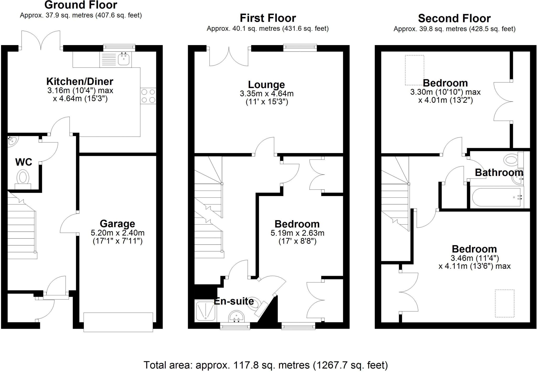 38 The Grove, Shifnal. TF11 9EH floorplan