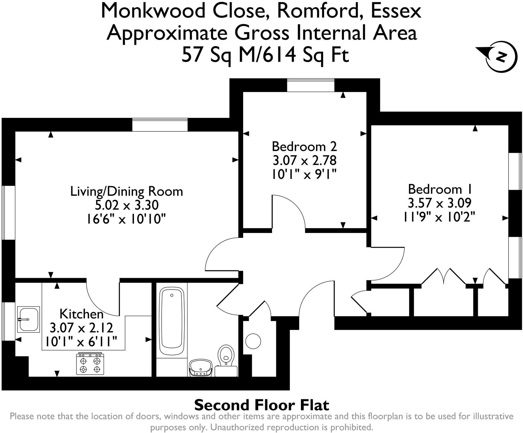 Monkwood Close, Romford, RM1 floorplan