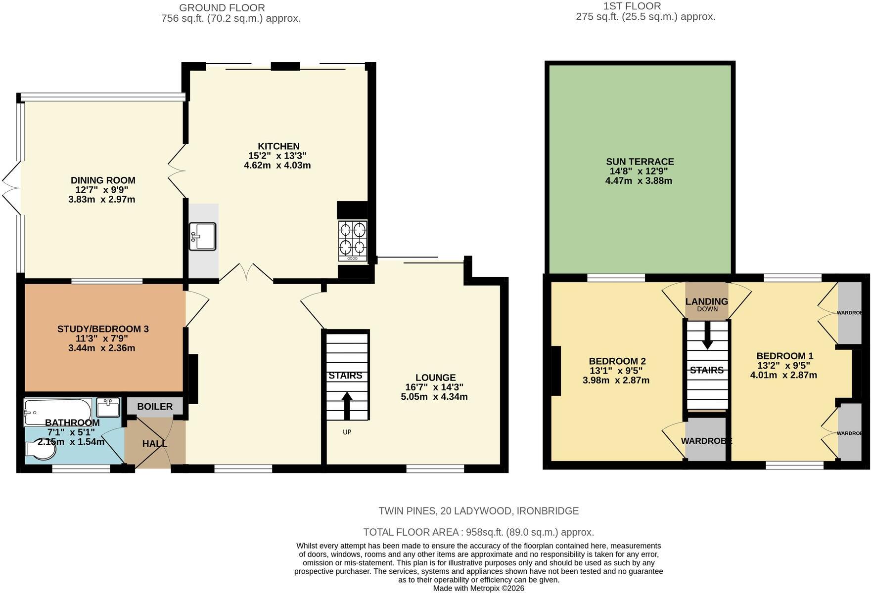 Twin Pines, 20 Lady Wood, Ironbridge, Telford, TF8 7JU floorplan