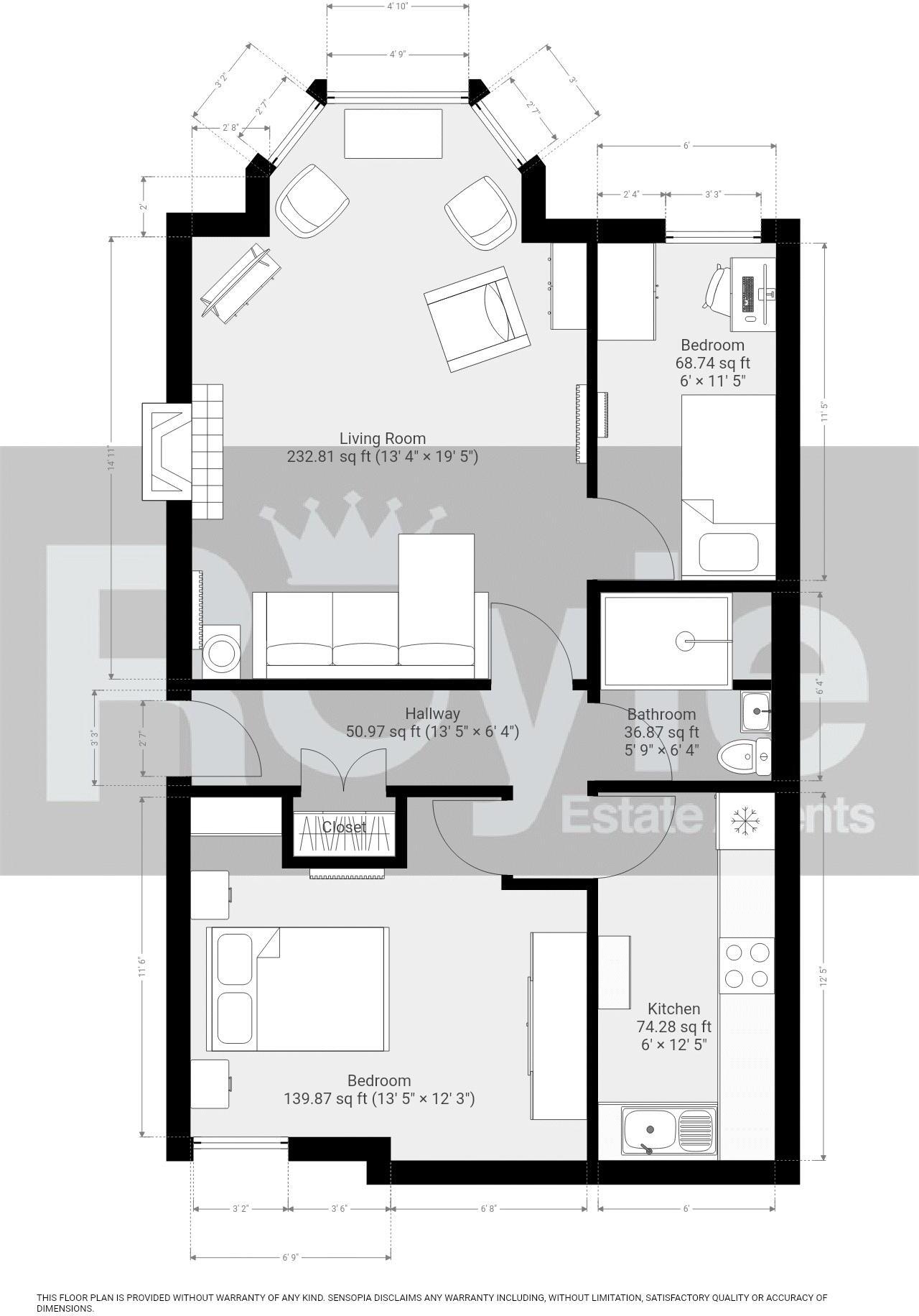 Flat 3, No. 35, The Esplanade, Knott End-on-Sea, Lancs FY6 0AD floorplan