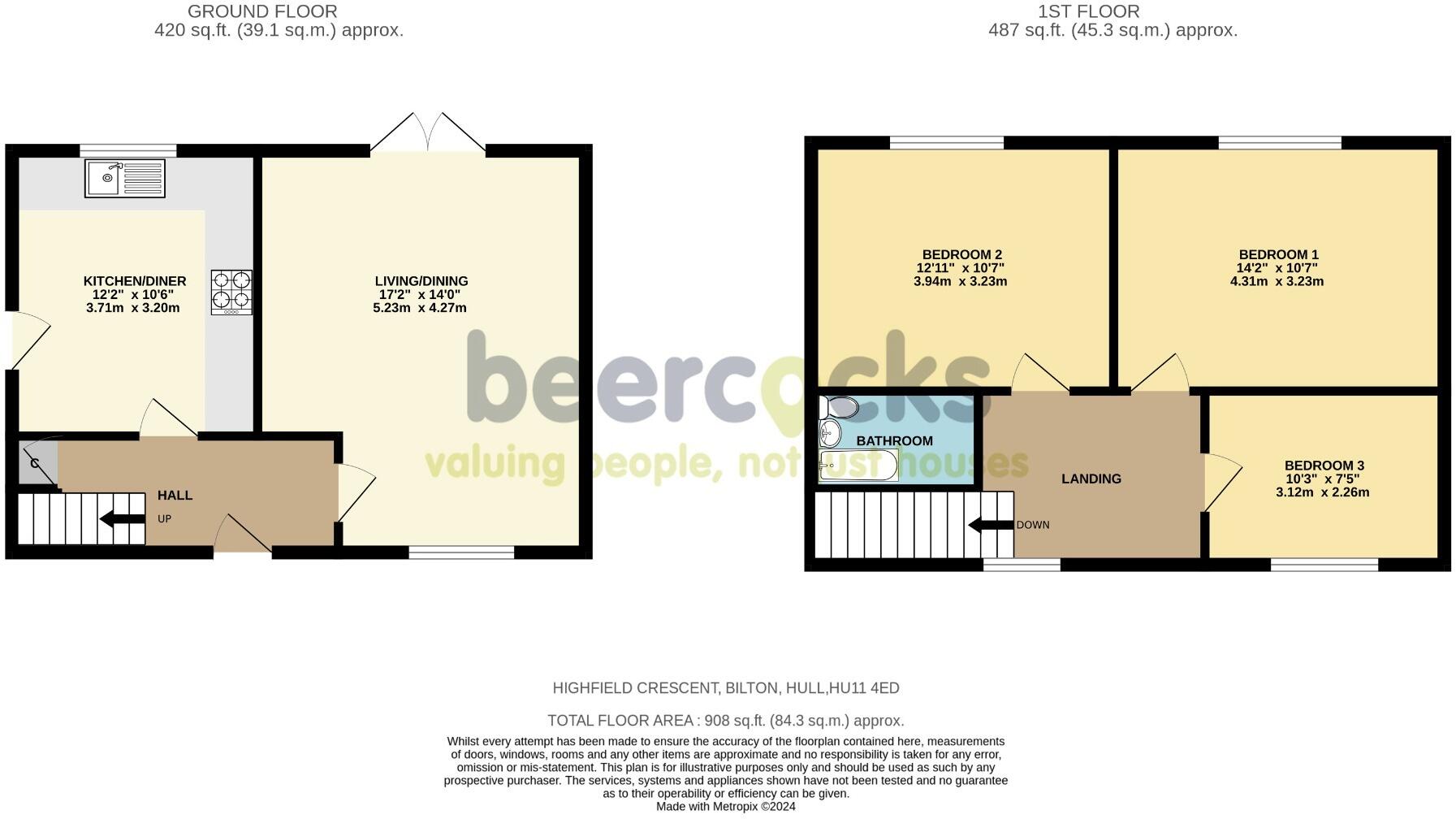 Highfield Crescent, Hull, HU11 4ED floorplan