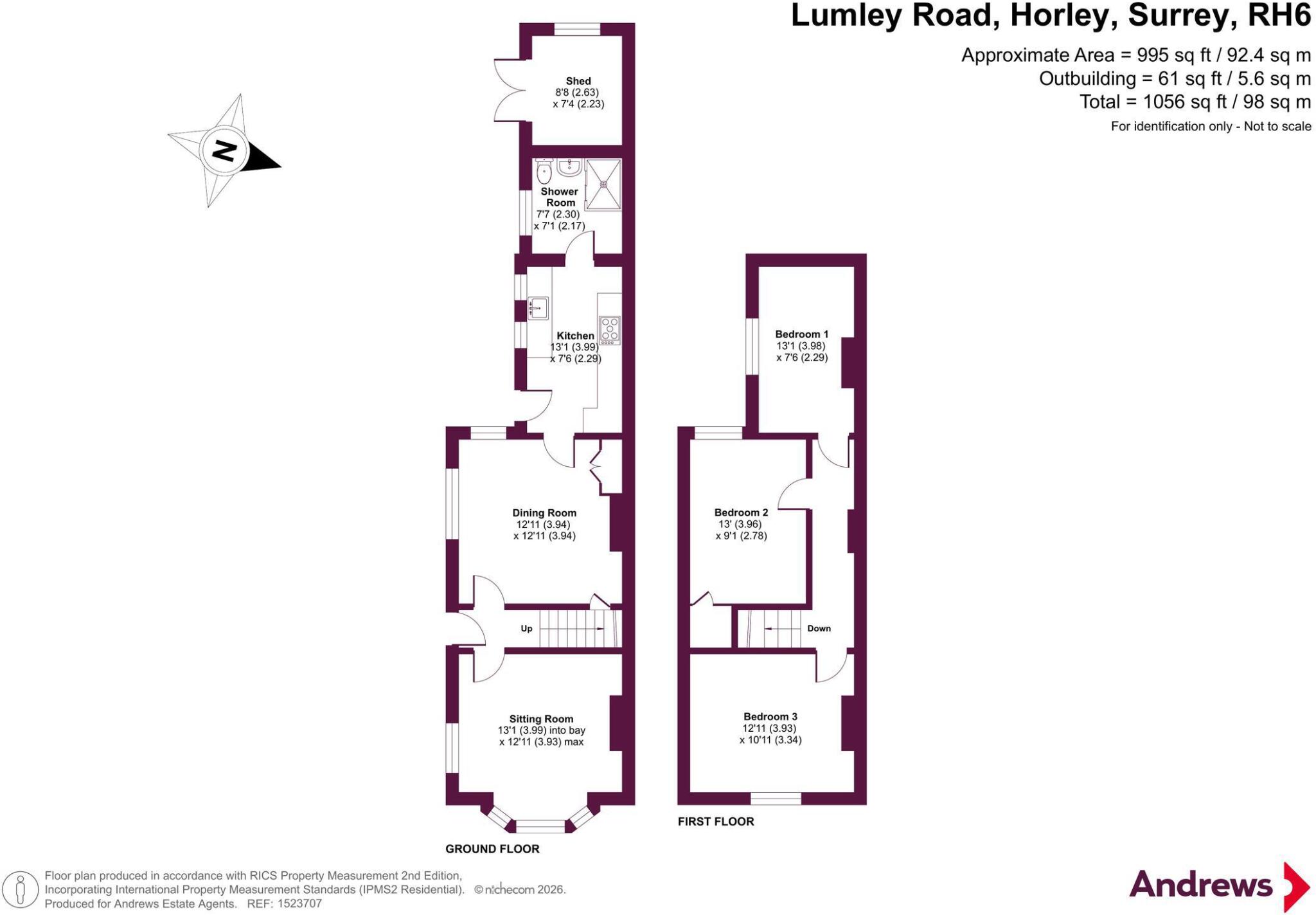 Lumley Road, Horley, Surrey, RH6 floorplan