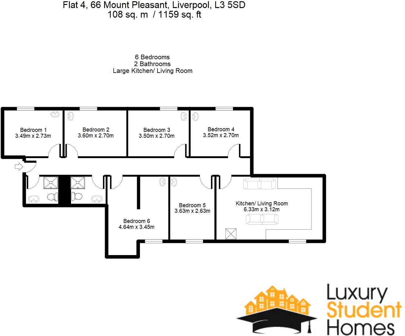Mount Pleasant, Liverpool floorplan