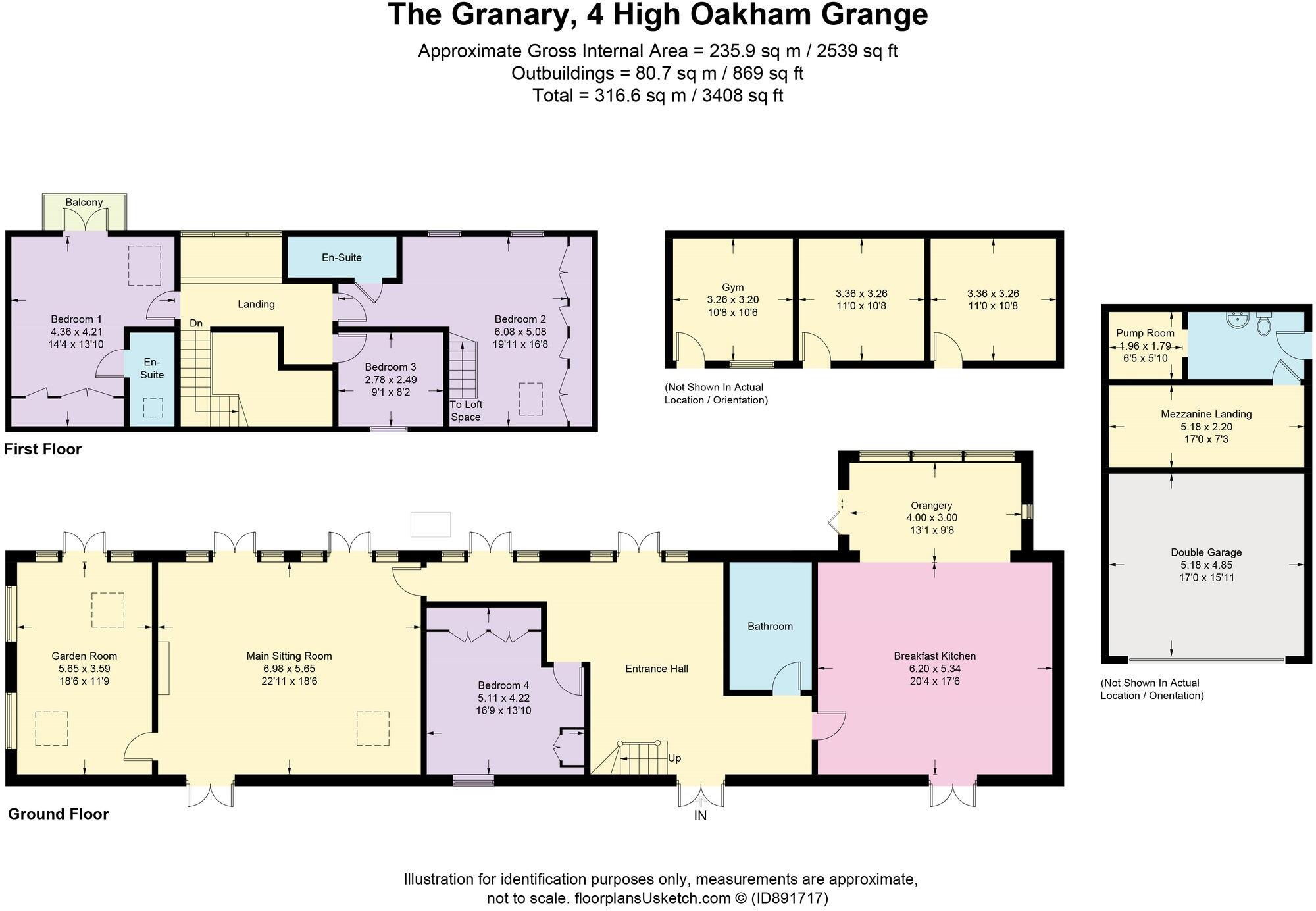 Tucked away on the edge of rurality... The Granary, High Oakham Grange floorplan