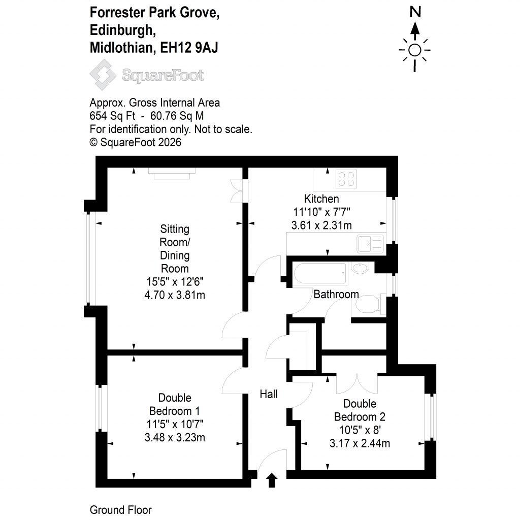 12a, Forrester Park Grove, Edinburgh, EH12 9AJ floorplan