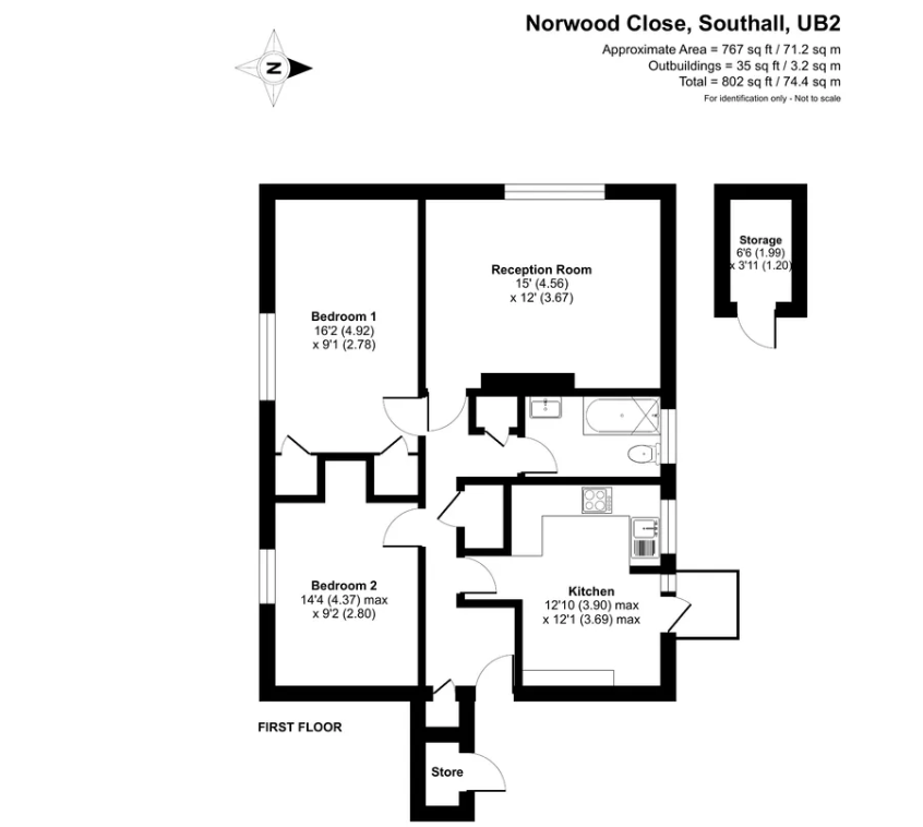 Norwood Close,  Southall, UB2 floorplan