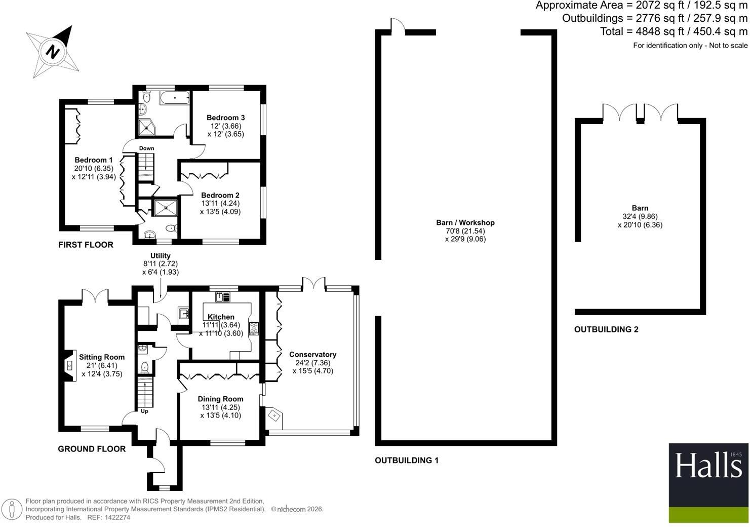 Longmynd View, Farm Lane, All Stretton, Church Stretton, SY6 7JJ floorplan