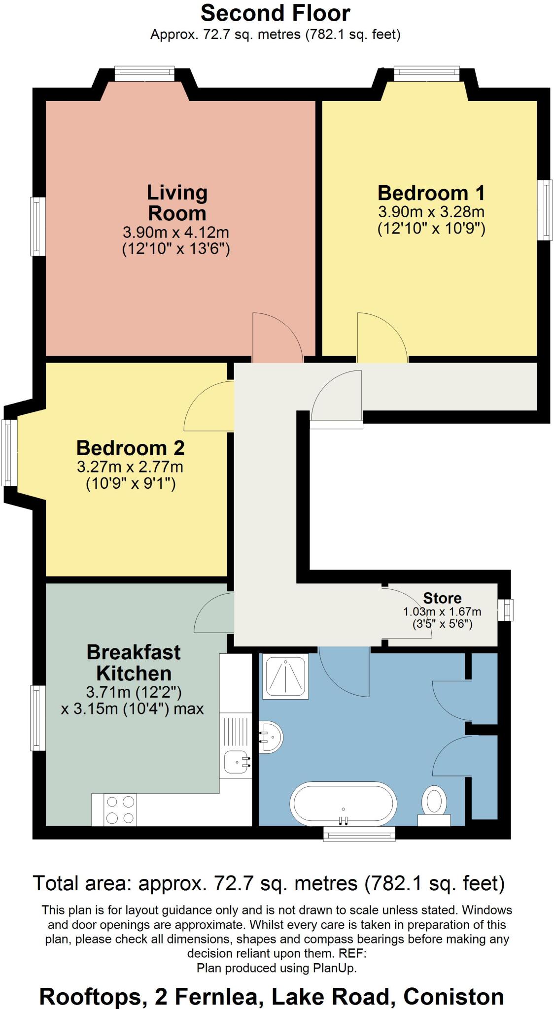 Rooftops, 2 Fernlea, Lake Road, Coniston, LA21 8EW floorplan
