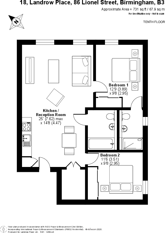 Landrow Place, Lionel Street, Birmingham floorplan