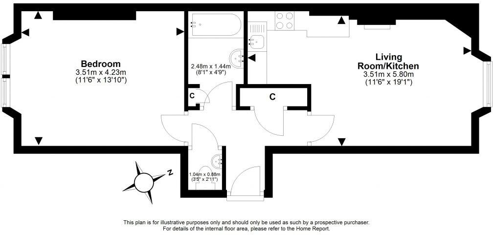 132 (3F2), Albert Street, Leith, Edinburgh, EH7 5LT floorplan