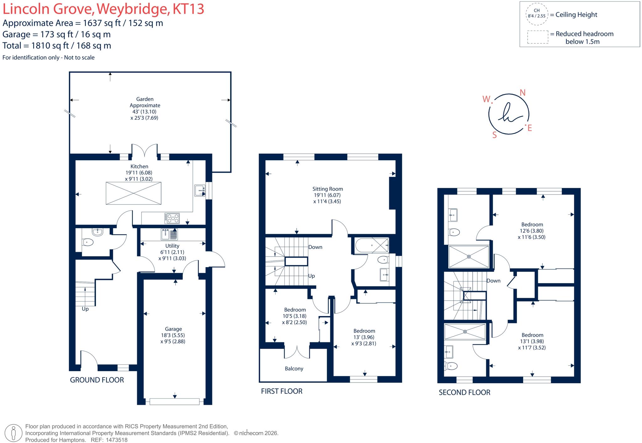 Lincoln Grove, Weybridge, KT13 floorplan