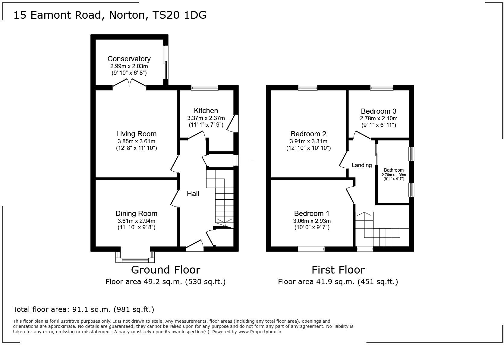 Eamont Road, Norton, Stockton-on-Tees, Durham, TS20 1DG floorplan