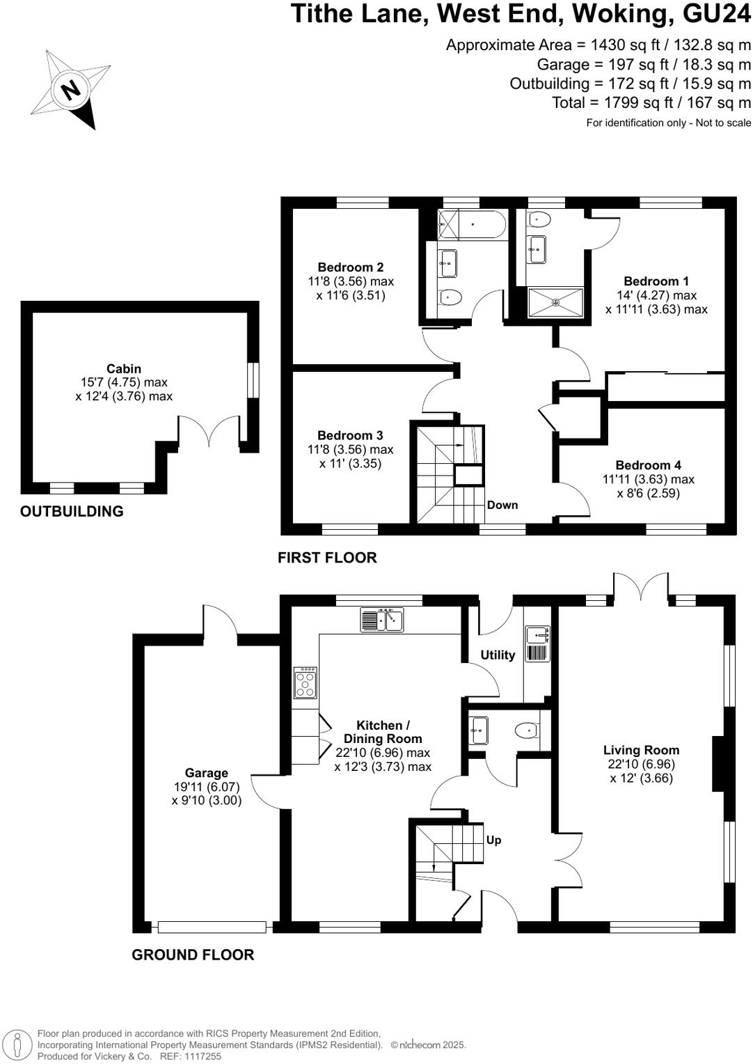 Tithe Lane, West End, Woking, Surrey, GU24 floorplan